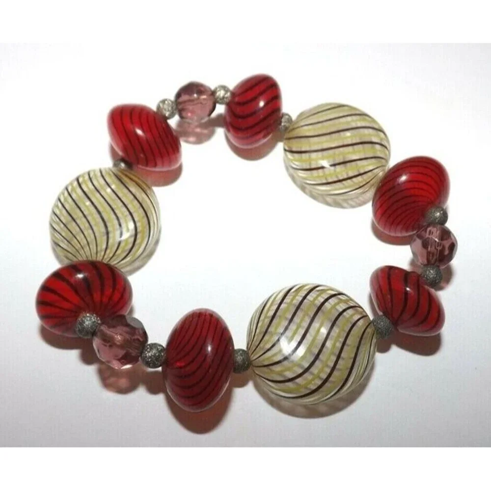 Vintage Venetian Murano Glass Bubbles Beaded Bracelet